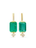 YI Collection 18K yellow gold Awakening emerald and diamond earrings