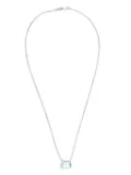 YI Collection platinum Nouveau aquamarine necklace - Silver
