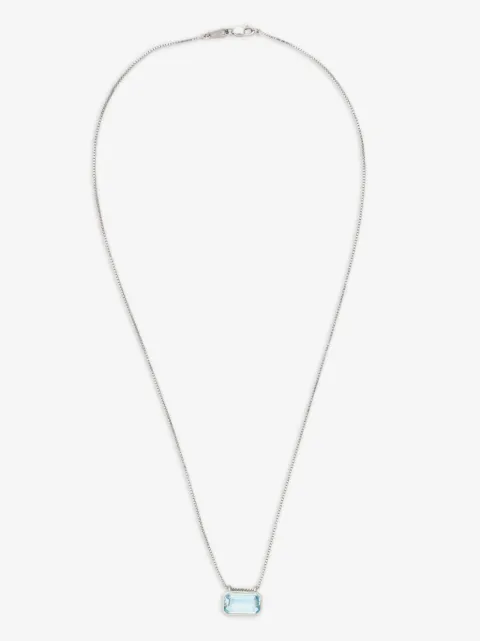 YI Collection collar Nouveau en platino con aguamarina