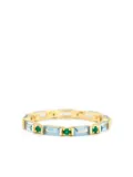 YI Collection 18K yellow gold aquamarine and emerald infinity ring