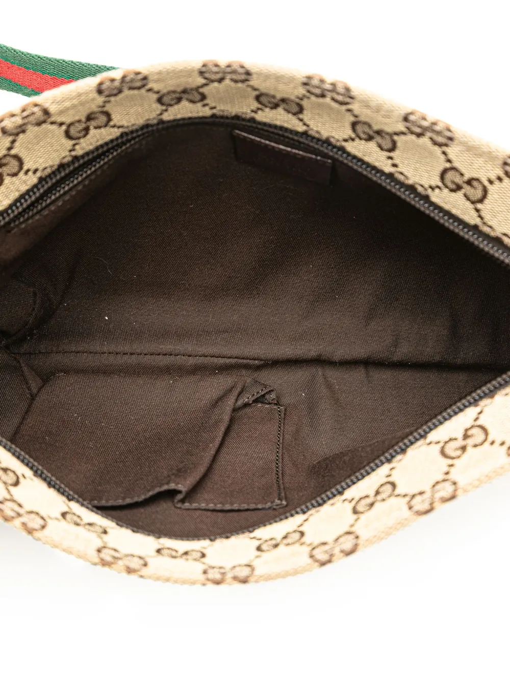 Pre-owned Gucci 2000-2015 Gg Canvas Web Crossbody Bag In Brown