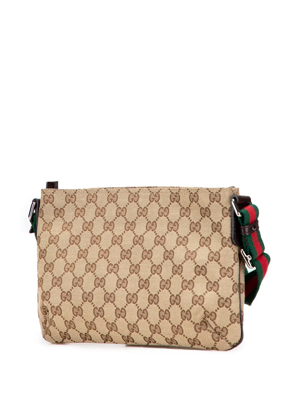 Pre-owned Gucci 2000-2015 Gg Canvas Web Crossbody Bag In Brown