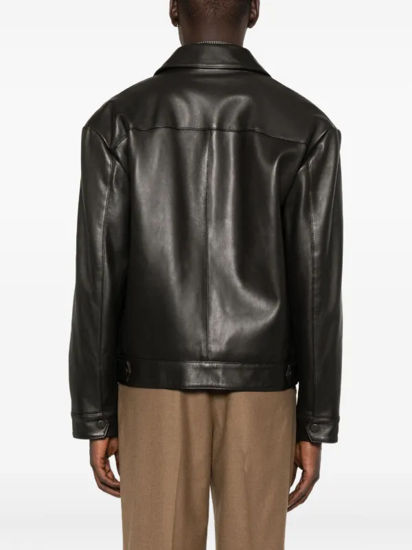 Emporio Armani zip-fastening Leather Jacket | Brown | FARFETCH