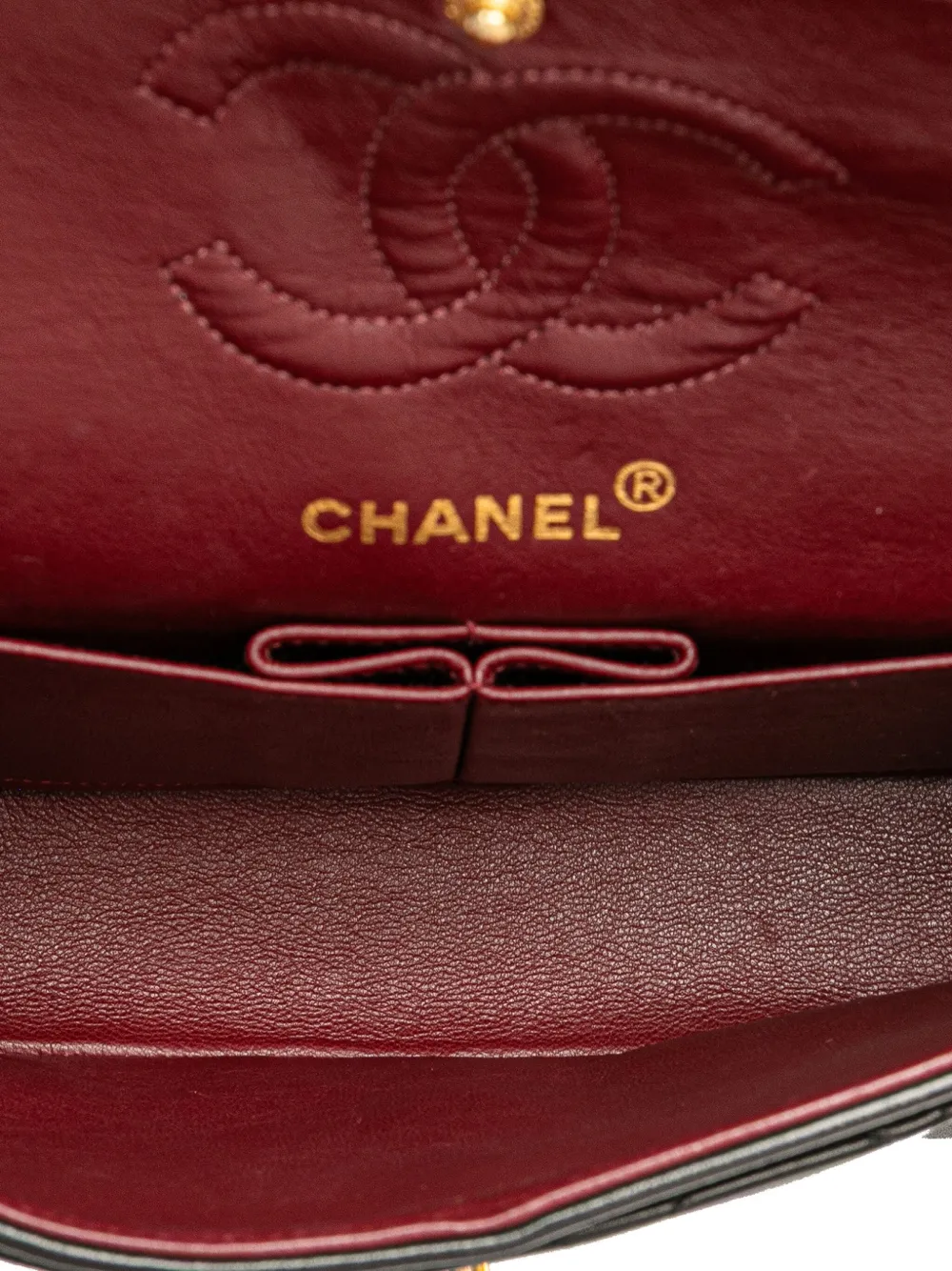 Pre-owned Chanel 1991-1994 Small Classic Lambskin Double Flap Shoulder Bag In Black