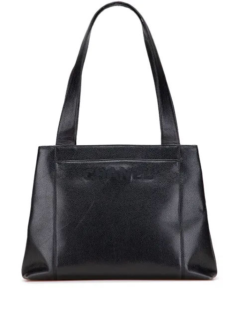 CHANEL Pre-Owned 1996-1997 Caviar LAX Embroidered Logo tote bag