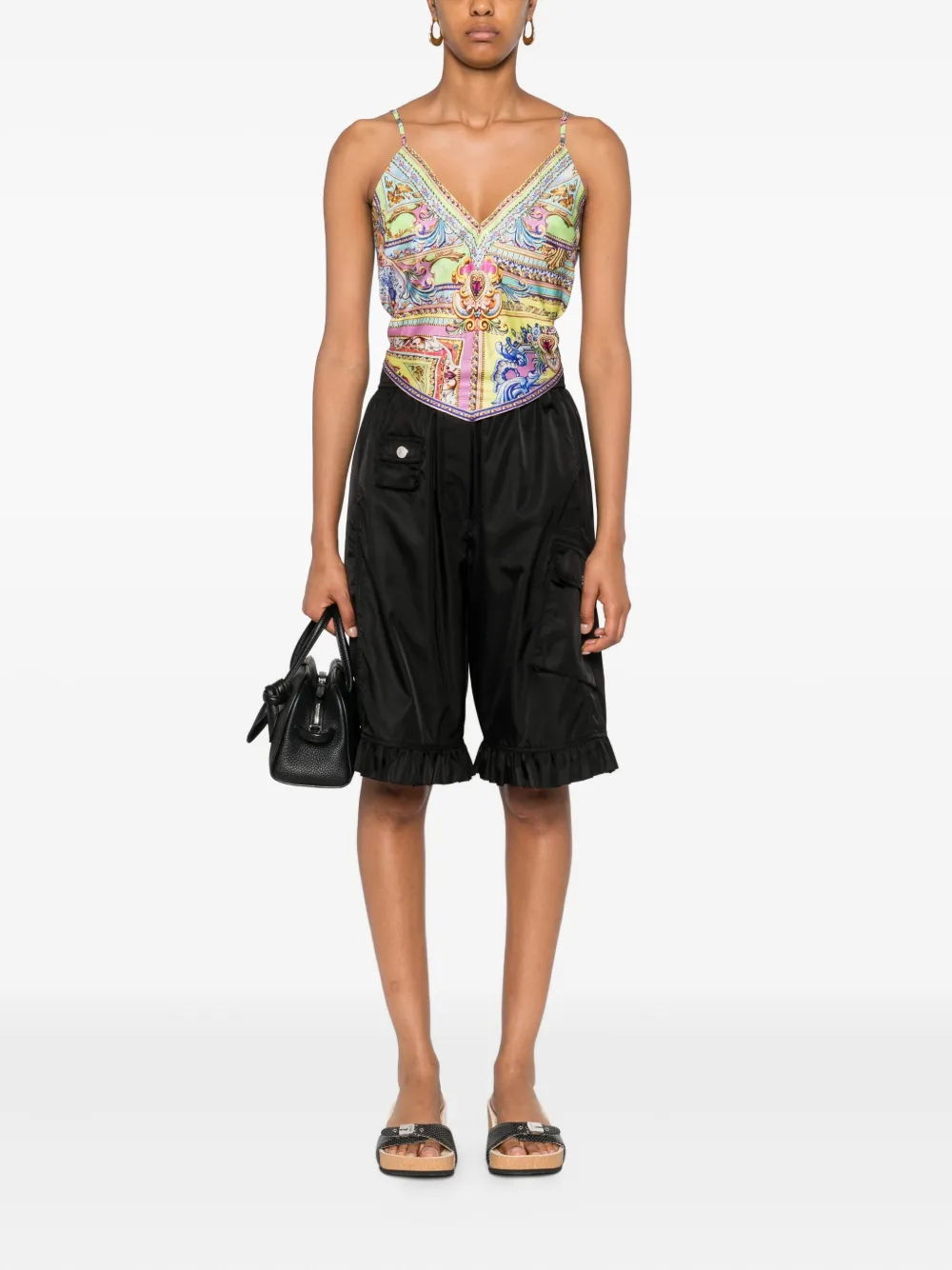 Camilla Crystal-embellished Printed Silk-twill Camisole In Multi