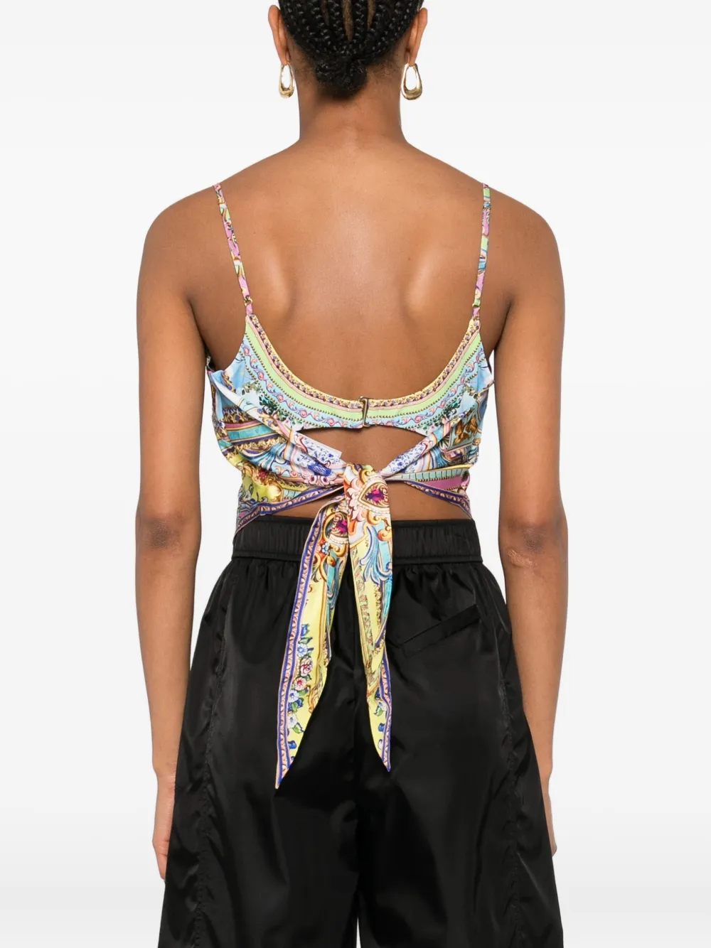 Camilla Crystal-embellished Printed Silk-twill Camisole In Multi