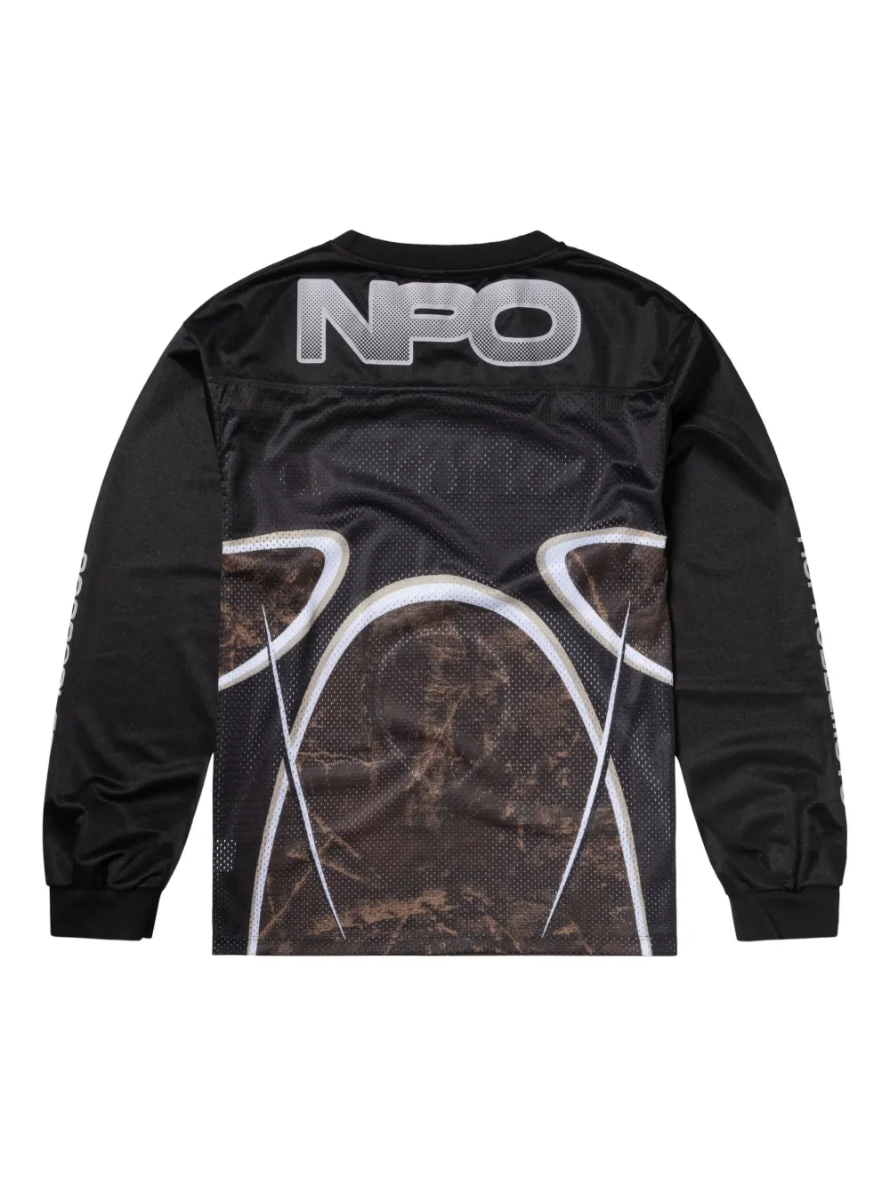 Aries T-shirt met lange mouwen en mesh vlak Zwart