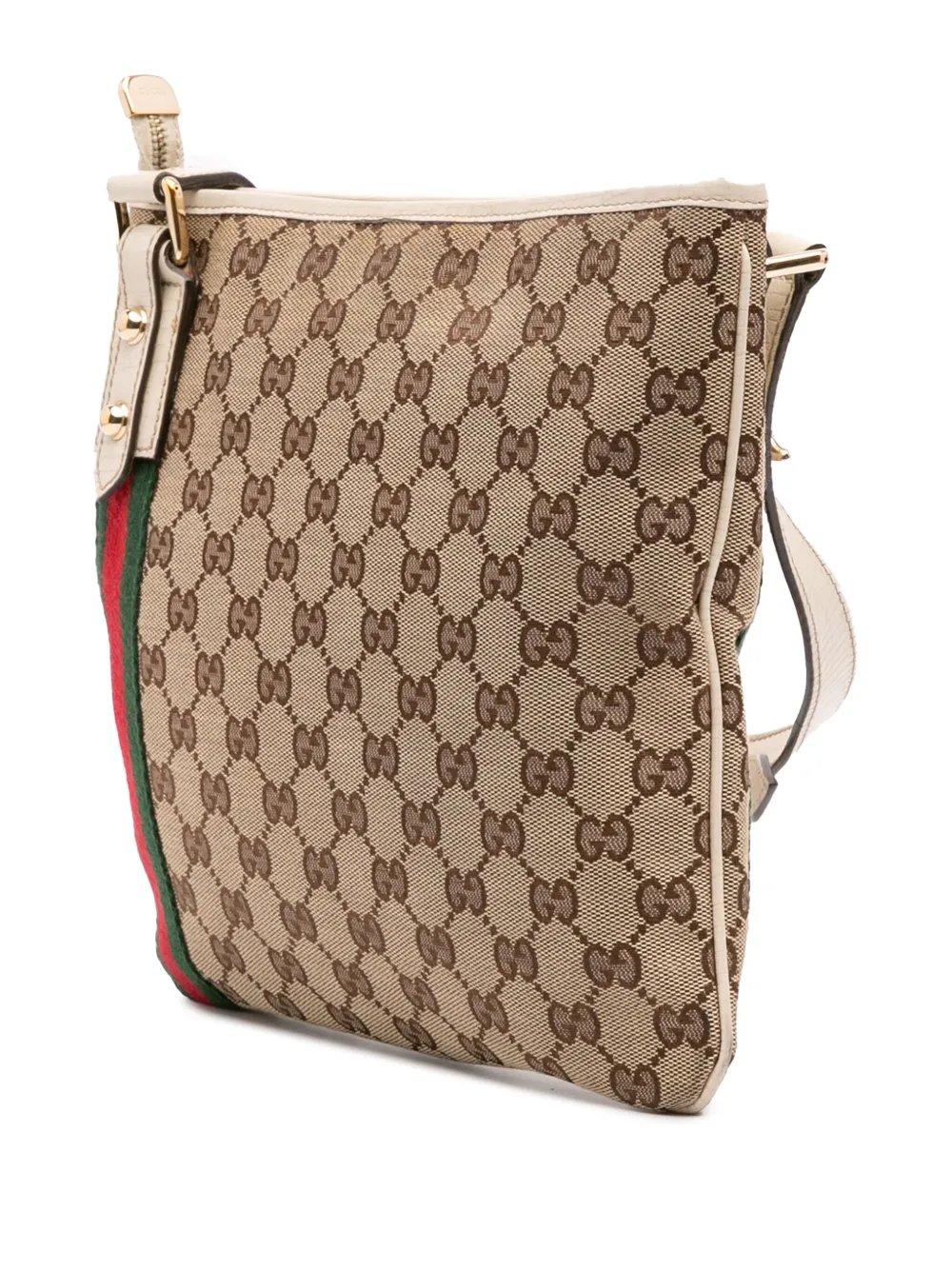 Pre-owned Gucci 2016-2025 Gg Canvas Jolicoeur Crossbody Bag In Brown