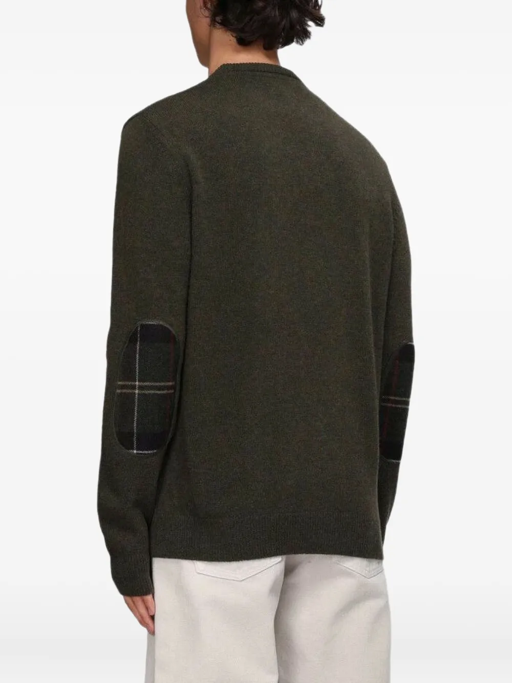 Barbour Elbow-patch Wool Sweater In Green