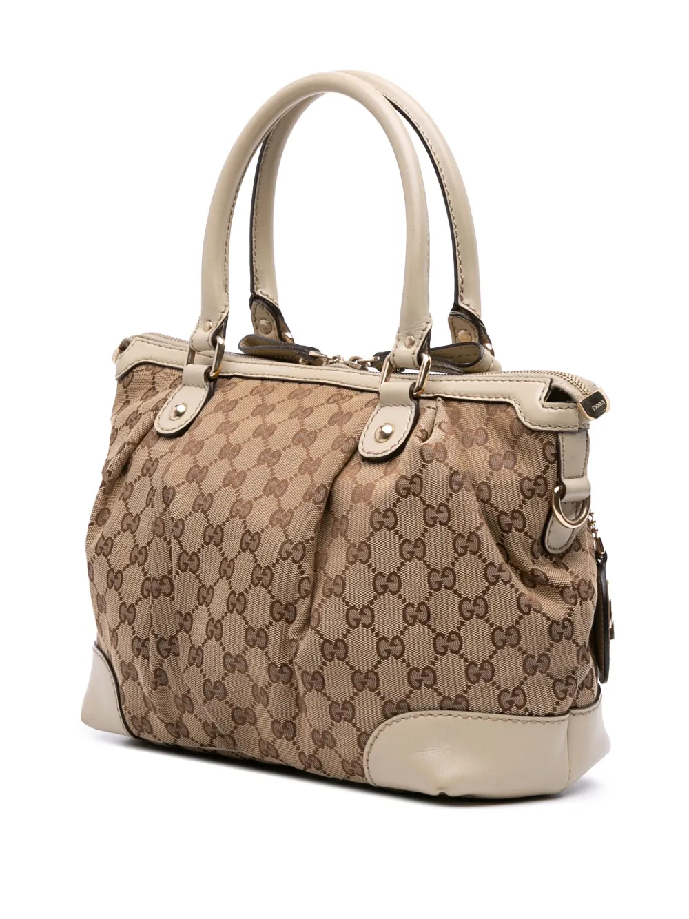 Pre-owned Gucci 2016-2025 Gg Canvas Sukey Satchel In Brown