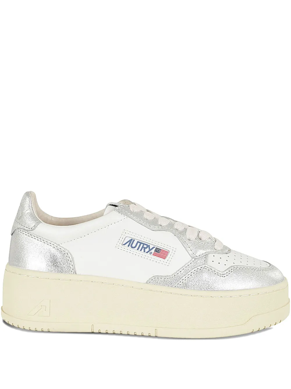 Autry platform leather sneakers White