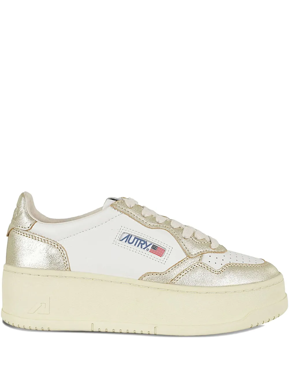 Autry Medalist platform leather sneakers White