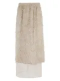 Alysi fringed maxi skirt - Neutrals