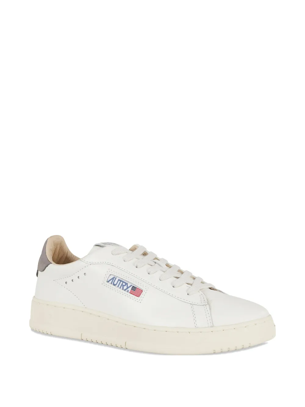 Autry Dallas leather-upper lace-up low-top sneakers White