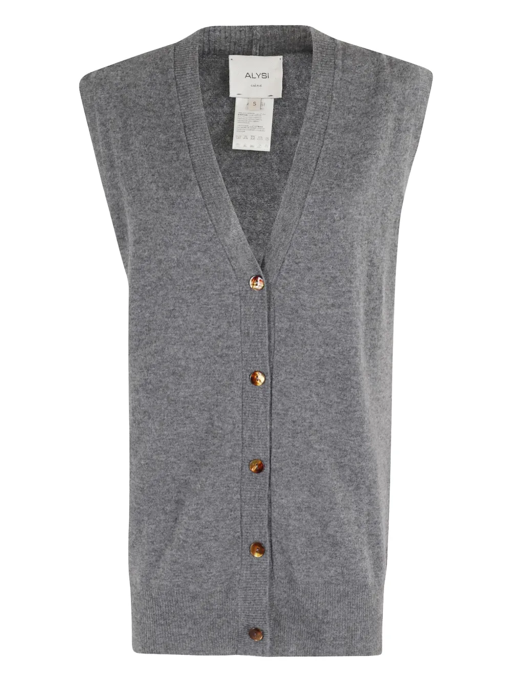 Alysi Button-fastening Sleeveless Top In Gray
