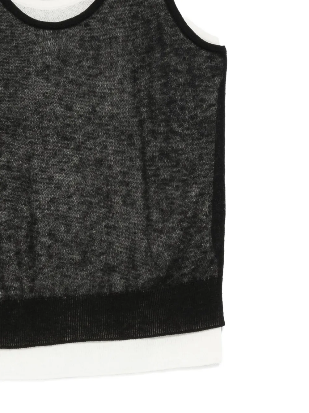 Hugo Boss Double-layered Sheer Top In Black