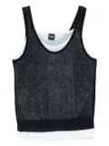 BOSS double-layered sheer top - Black
