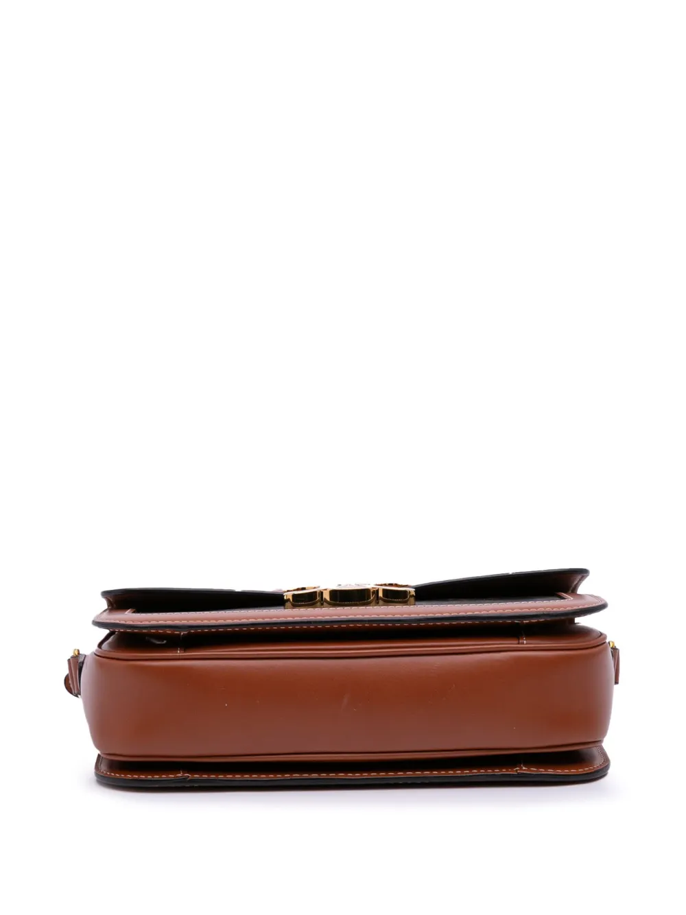 Pre-owned Celine 2022 Classique Triomphe Coated Canvas And Calfskin Triomphe Crossbody Bag In Brown