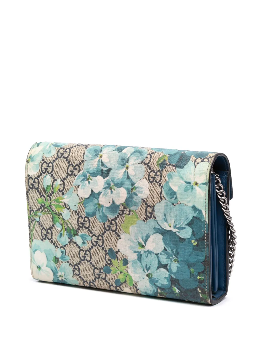Pre-owned Gucci 2016-2025 Gg Supreme Dionysus Blooms Chain Wallet Crossbody Bag In Brown
