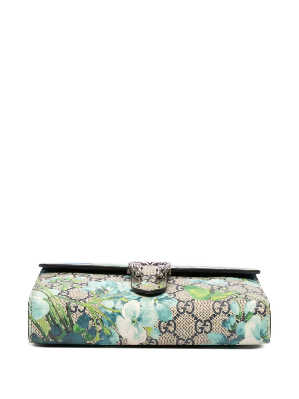 Pre-owned Gucci 2016-2025 Gg Supreme Dionysus Blooms Chain Wallet Crossbody Bag In Brown