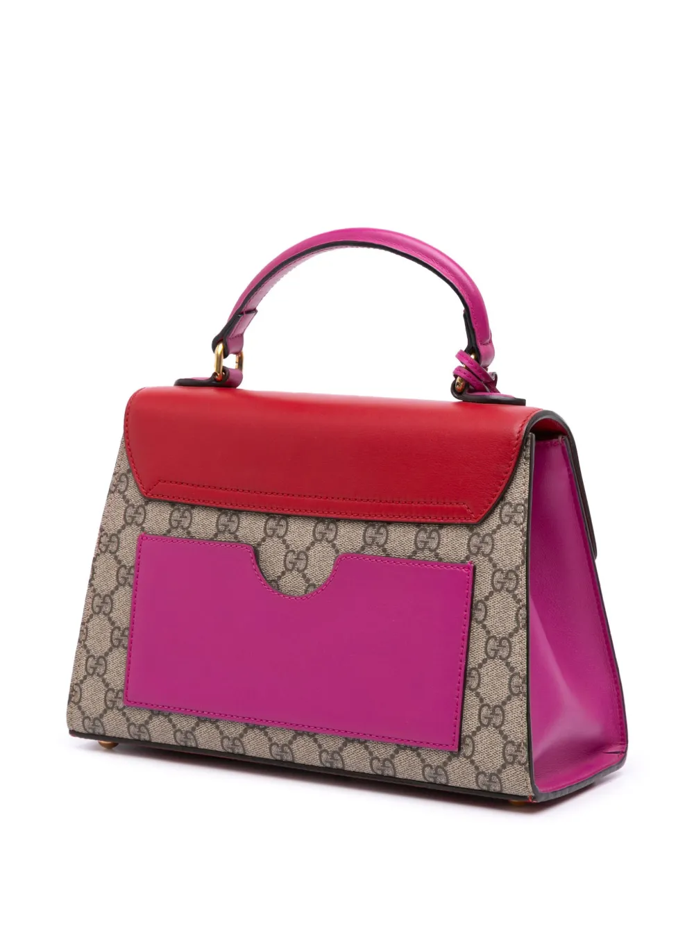 Pre-owned Gucci 2016-2025 Small Gg Supreme Padlock Satchel In Brown