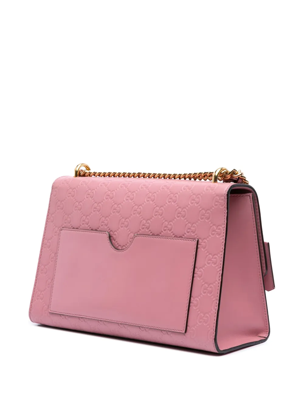 Pre-owned Gucci 2016-2025 Medium Ssima Padlock Shoulder Bag In Pink