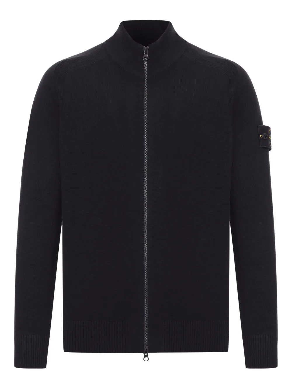 Stone Island 5100044 wollen vest met rits bij de hals Zwart