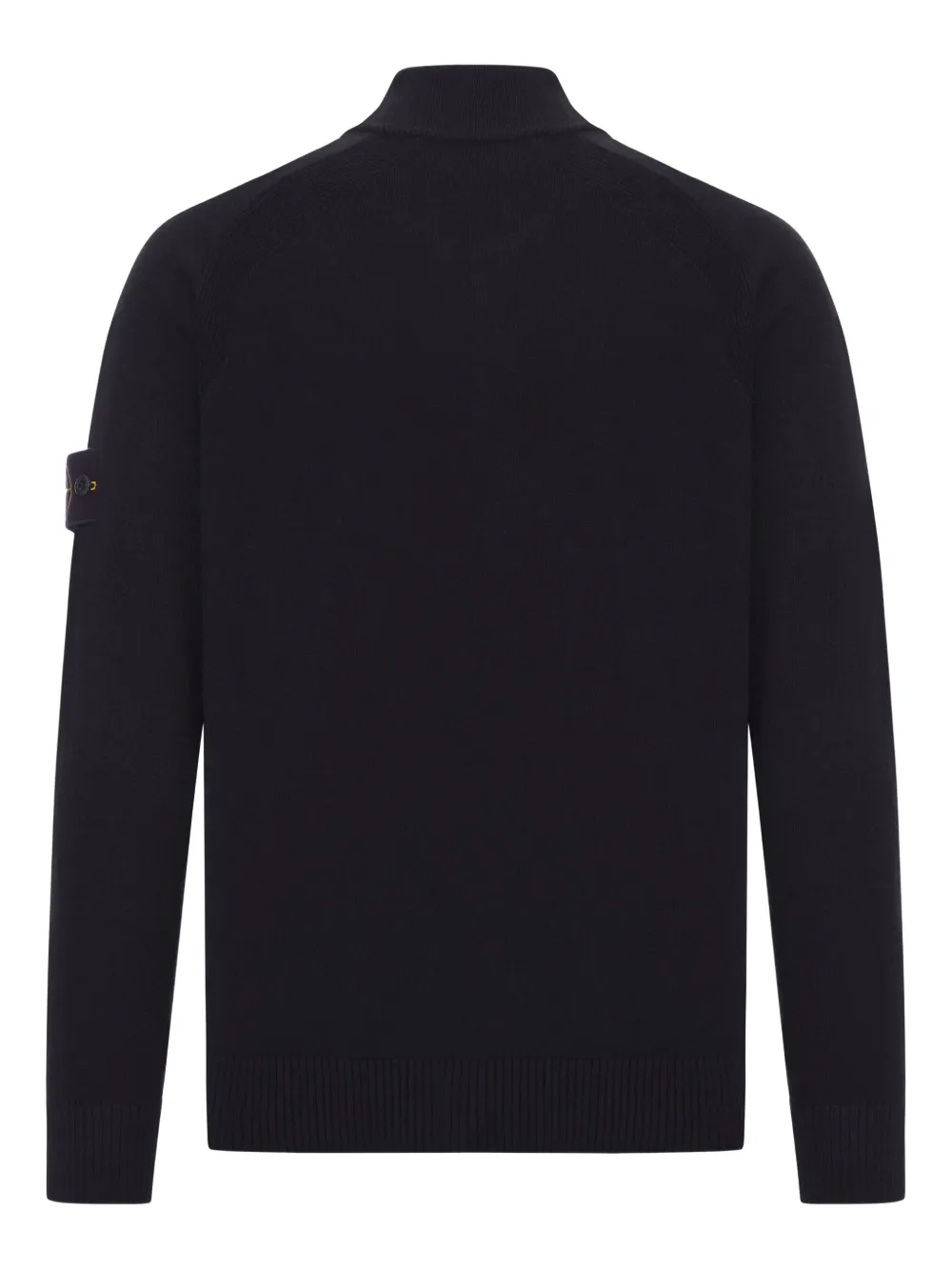 Stone Island 5100044 wollen vest met rits bij de hals Zwart