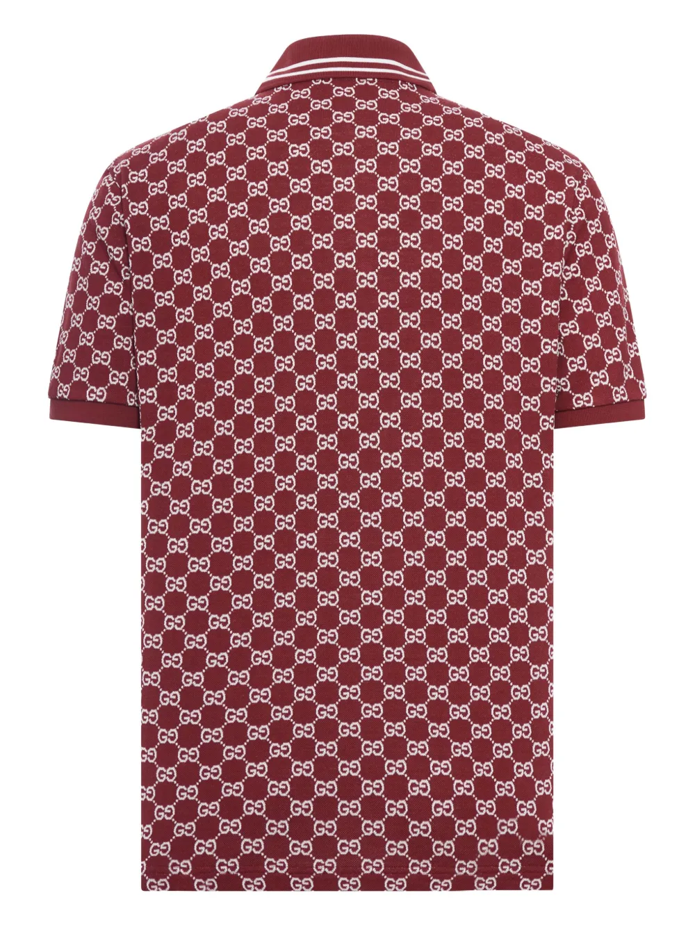 Gucci gg-pattern ribbed polo shirt - Rood