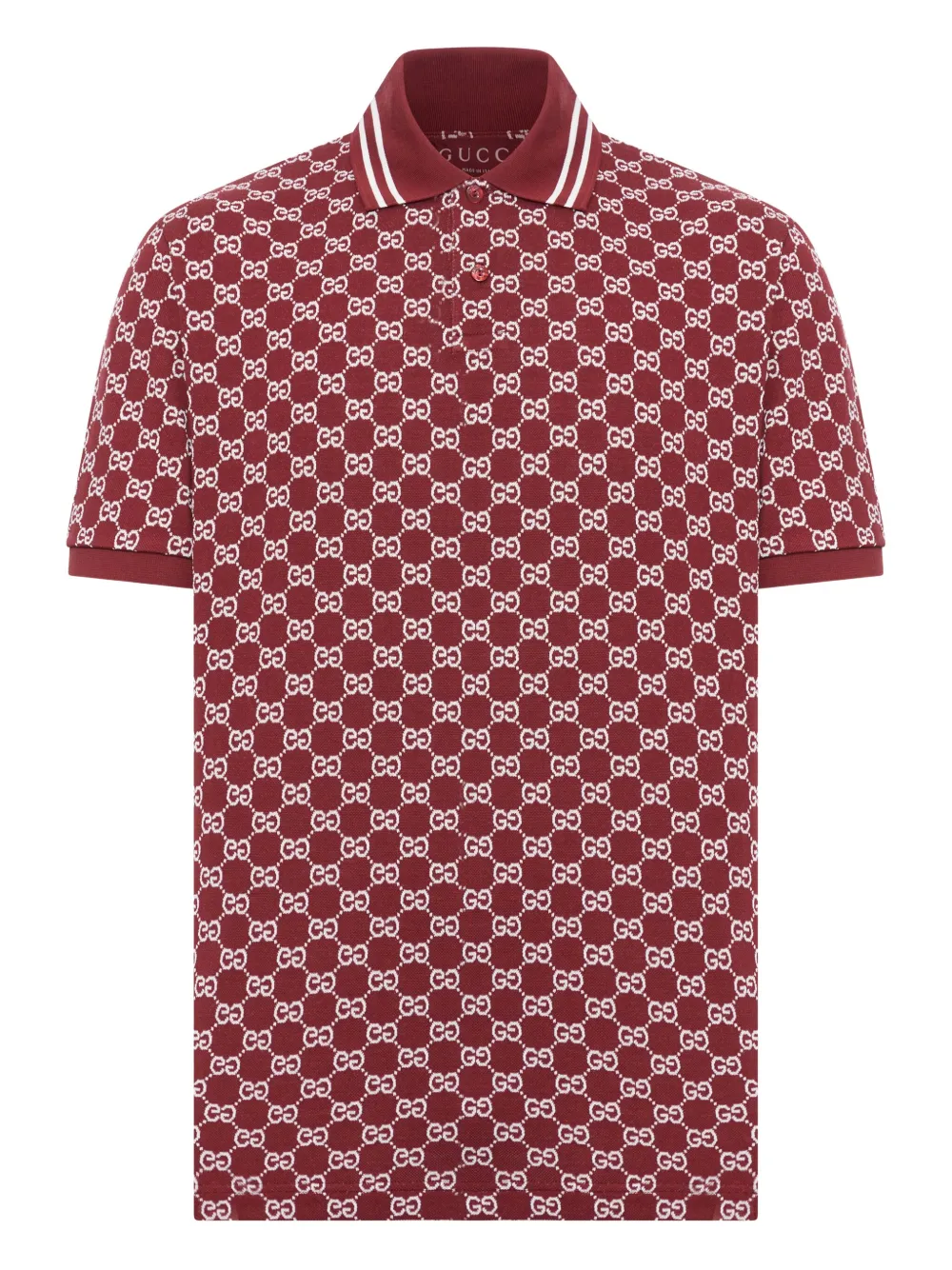 Gucci gg-pattern ribbed polo shirt Rood