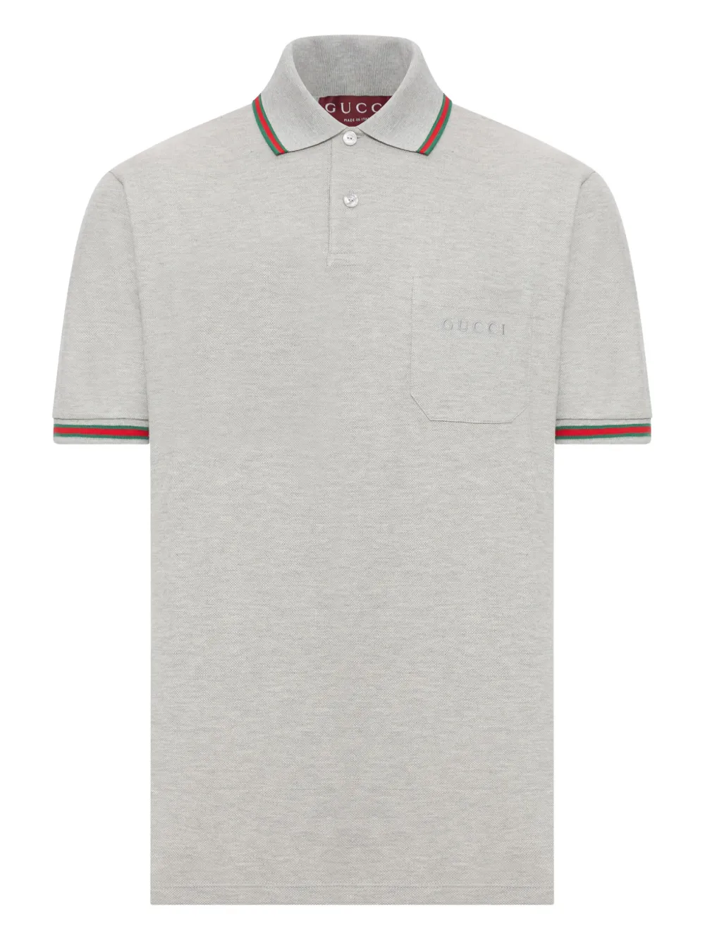 Gucci Katoenen poloshirt met geborduurde zak Grijs
