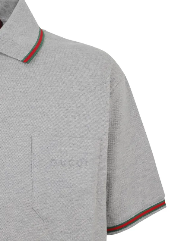 Gucci エンブロイダリーポロシャツ | グレー | FARFETCH JP