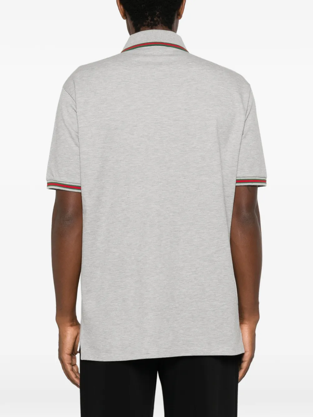 Gucci Piquet katoenen poloshirt met borduurwerk Grijs