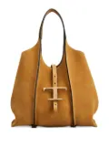 Tod's mini Timeless T-buckle suede tote bag - Brown