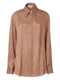 FENDI dots-jacquard silk shirt - Brown