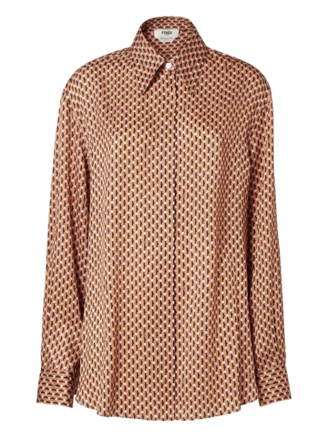 FENDI Seidenhemd aus Punkte-Jacquard