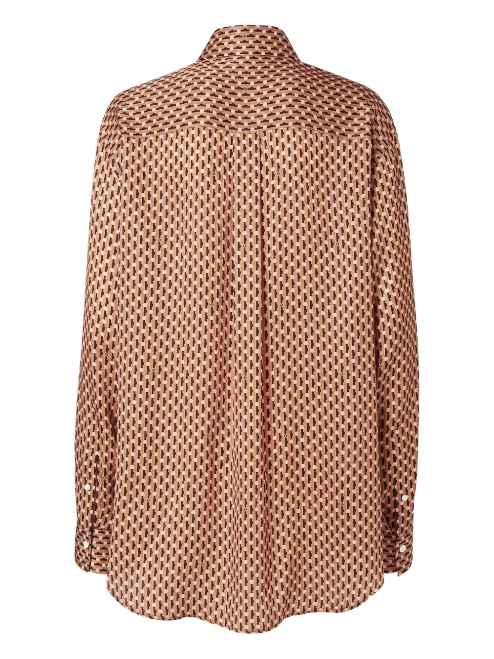 FENDI Zijden blouse met stippen jacquard - Bruin