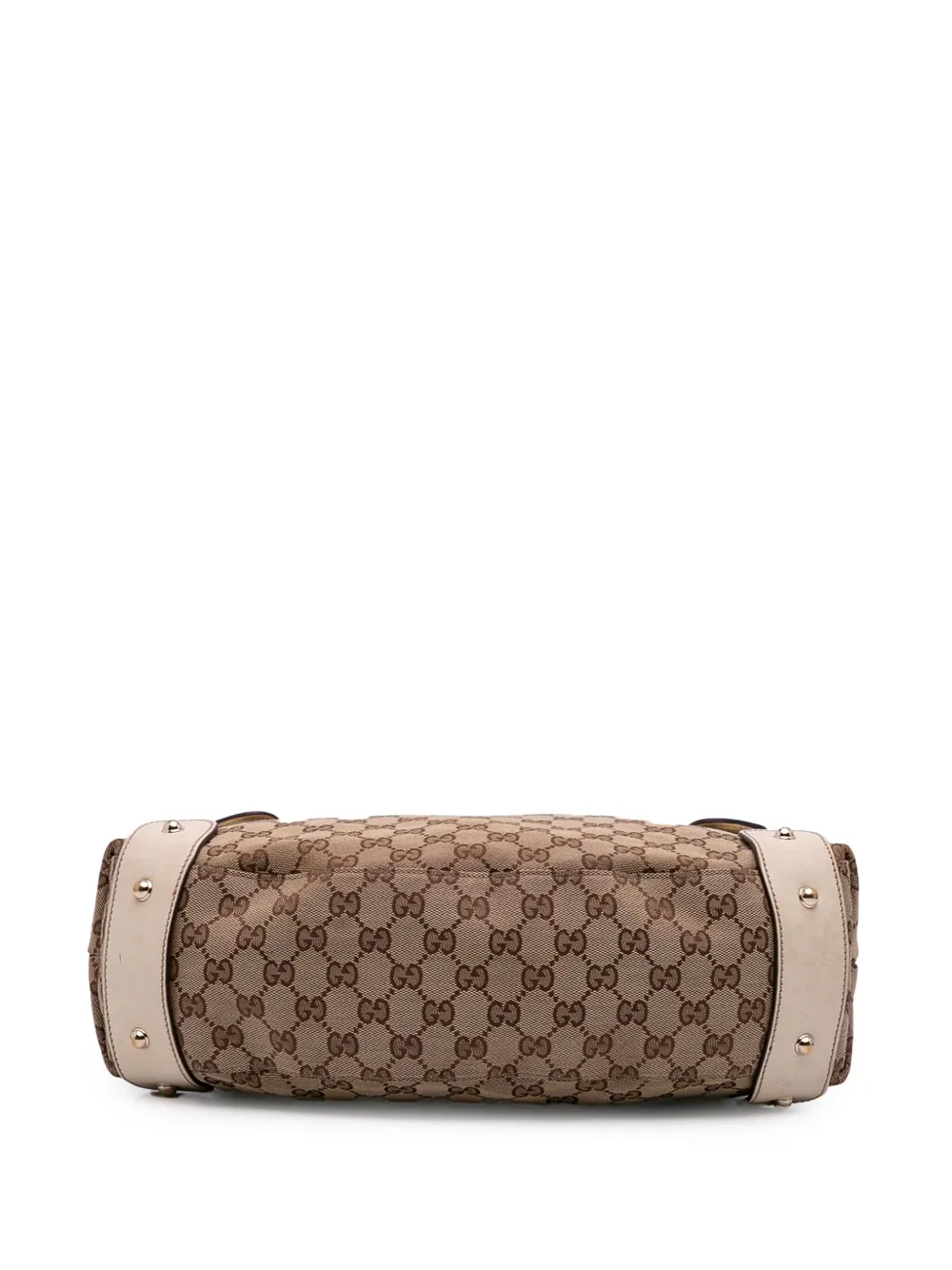 Pre-owned Gucci 2016-2025 Small Gg Canvas Horsebit Pelham Shoulder Bag In Brown