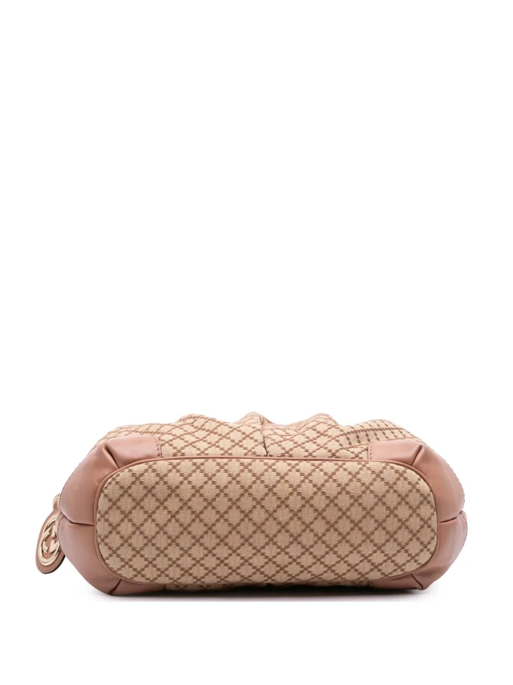 Pre-owned Gucci 2016-2025 Diamante Canvas Sukey Satchel In Brown