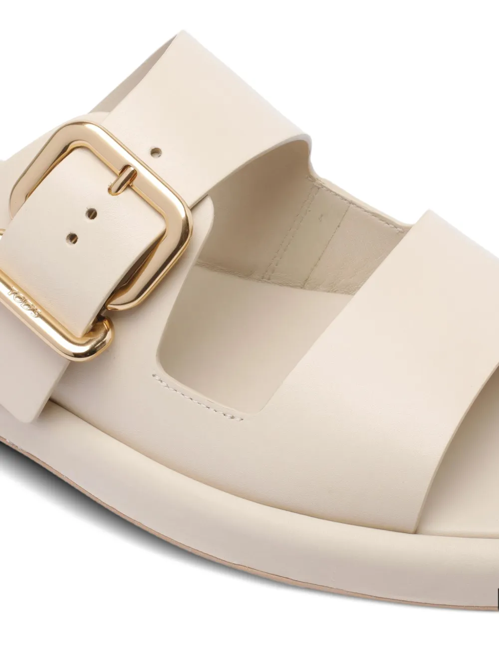 Tod's double-buckle leather sandals Neutrals