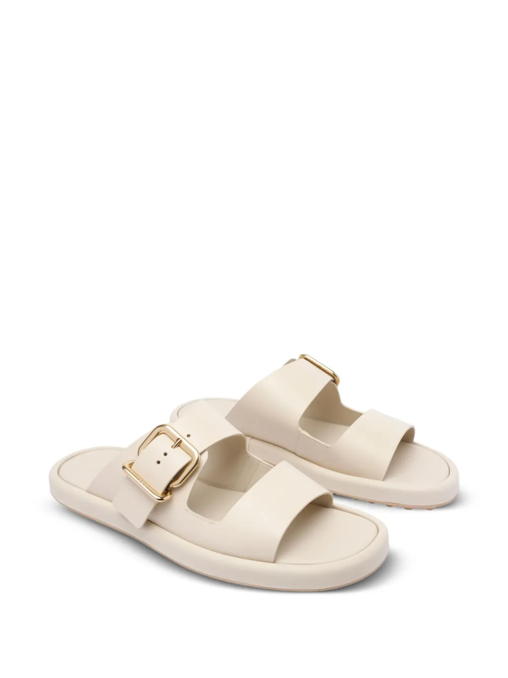 Tod's double-buckle leather sandals Neutrals
