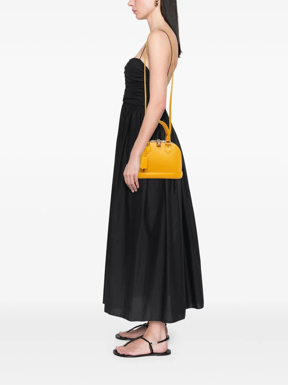 Pre-owned Louis Vuitton 2013 Epi Alma Bb Satchel In Yellow