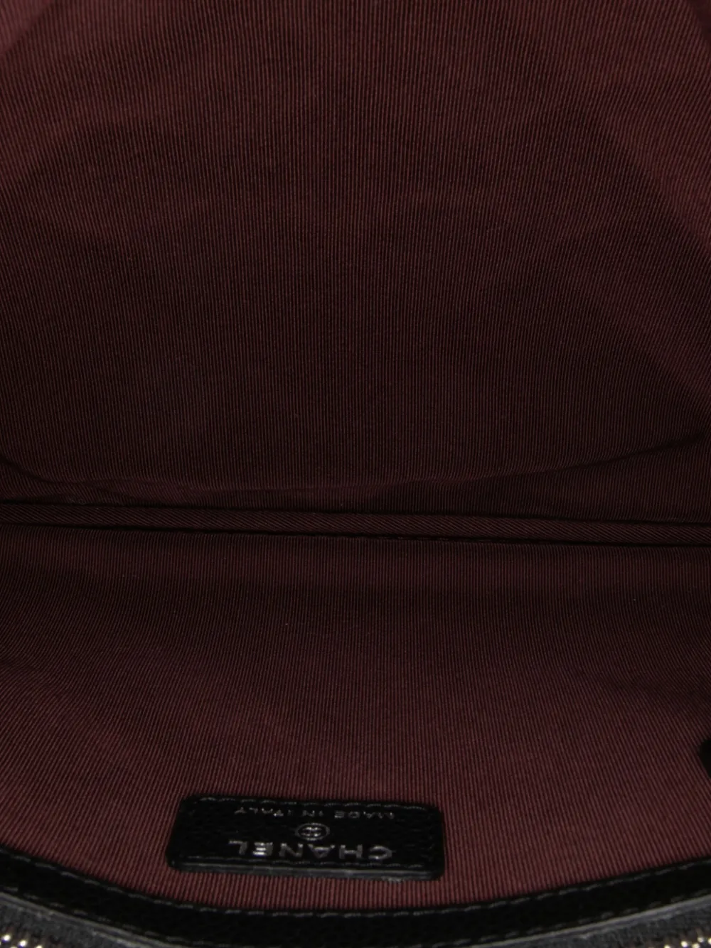 Pre-owned Chanel 2018 Medium Quilted Caviar O Case Clutch Bag In Black