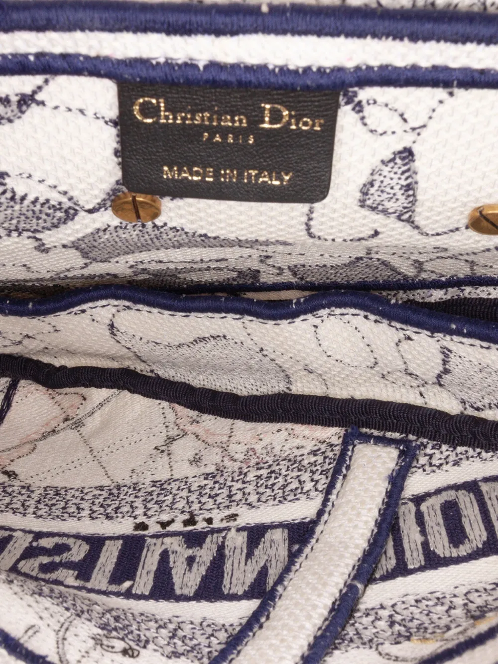 Pre-owned Dior 2020 Canvas Embroidered Around The World Saddle Bag Shoulder Bag In Blue