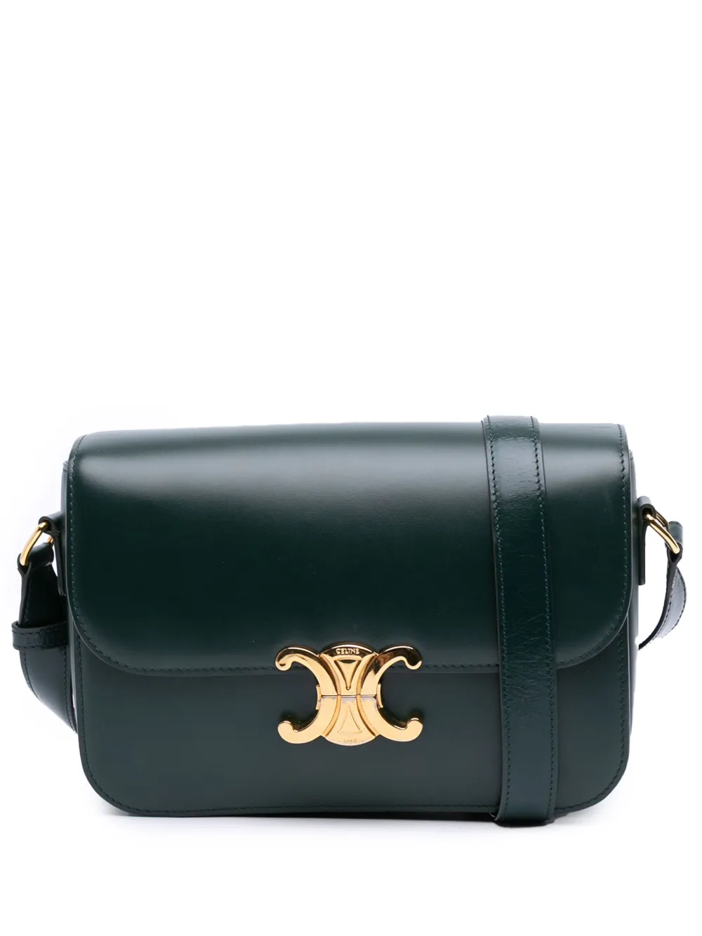 Céline Pre-Owned 2019 クラシック シャイニーカーフスキン トリオンフショルダーバッグ | グリーン | Image 1