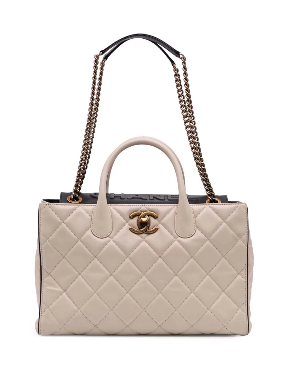 CHANEL Pre-Owned 2012-2013 Quilted Calfskin Portobello satchel | Brown | Image 1