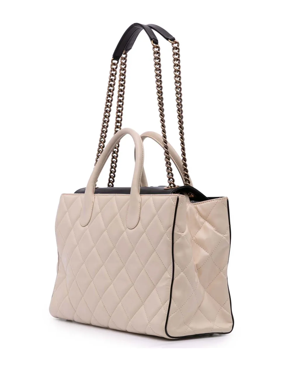 Pre-owned Chanel 2012-2013 Quilted Calfskin Portobello Satchel In Brown