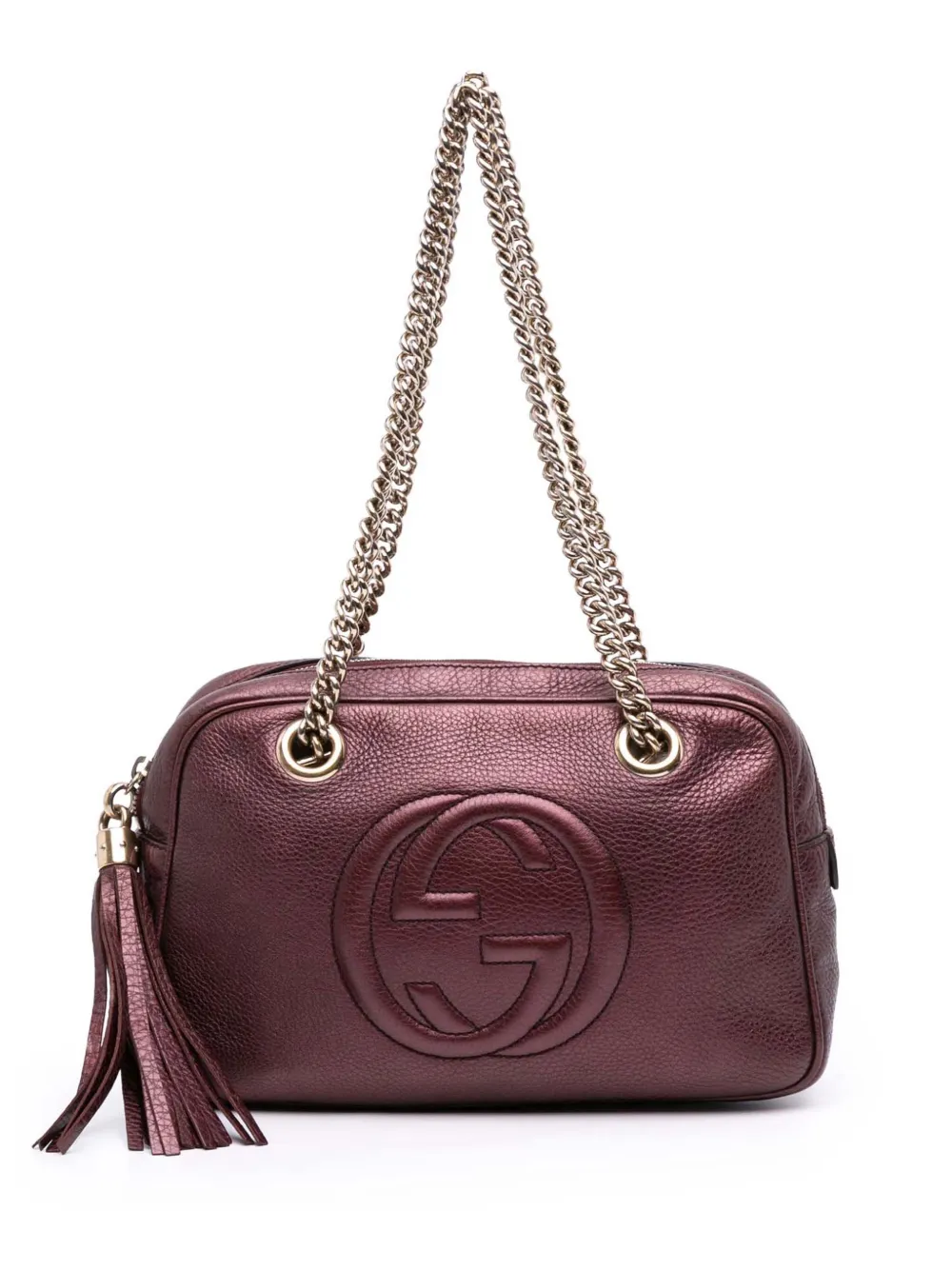 Gucci Pre-Owned 2016-2025 Metallic Leather Soho Chain Zip shoulder bag Gucci Pre-Owned 2016-2025 Metallic Leather Soho Chain Zip shoulder bag