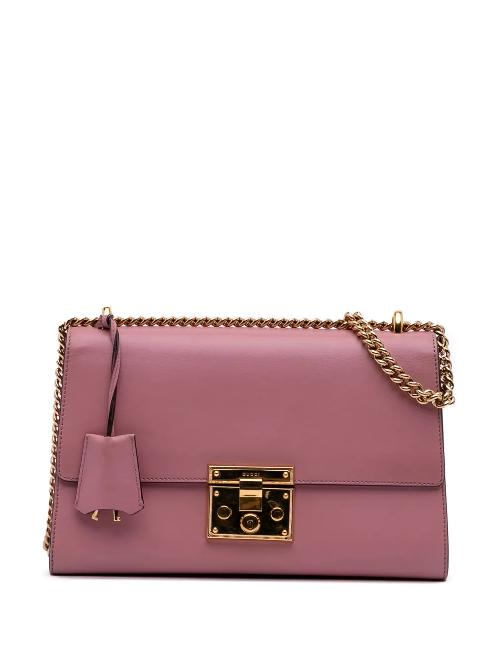 Gucci Pre-Owned 2016-2025 ミディアム レザー パドロック ショルダーバッグ - ピンク Gucci Pre-Owned 2016-2025 ミディアム レザー パドロック ショルダーバッグ - ピンク